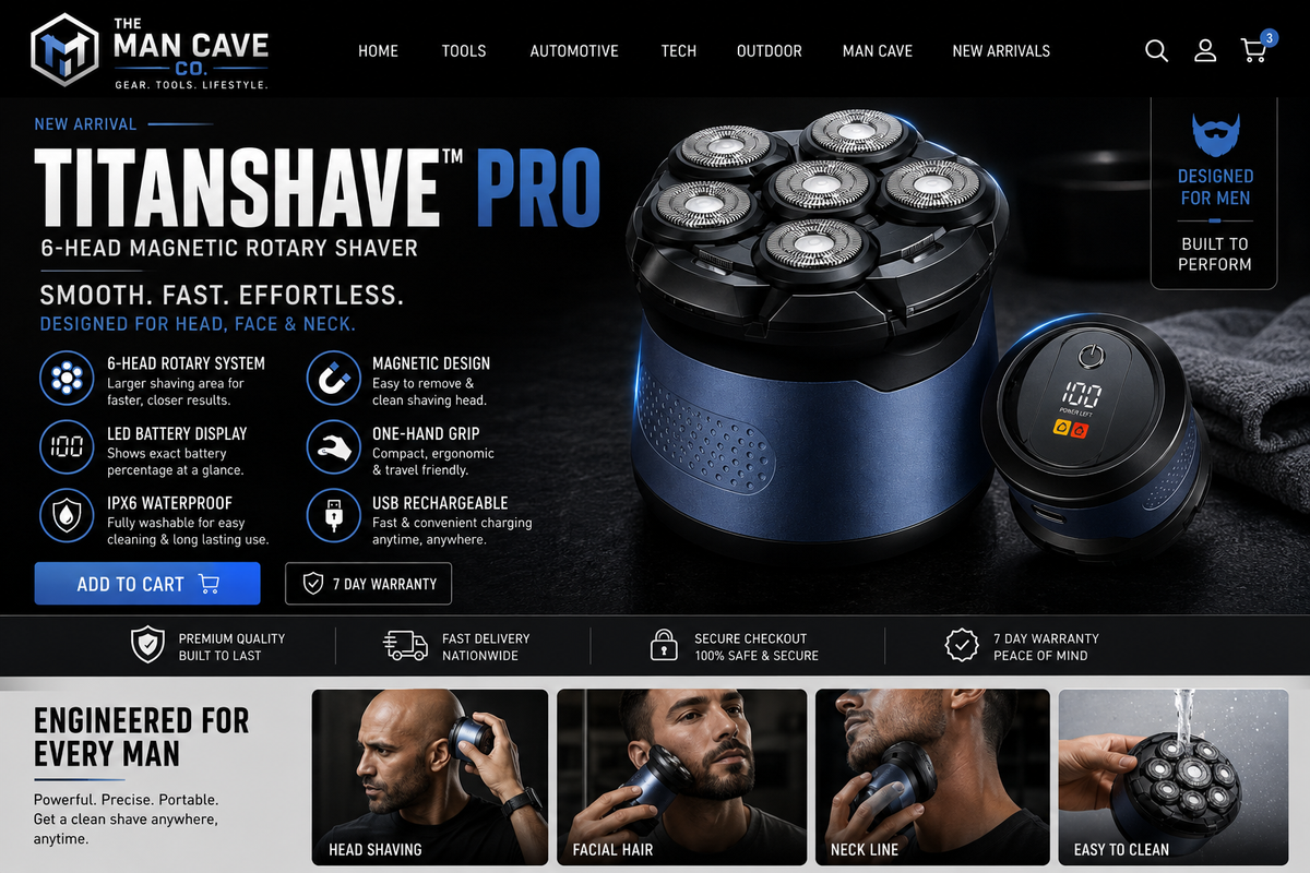 TitanShave™ Pro – 6-Head Magnetic Rotary Shaver