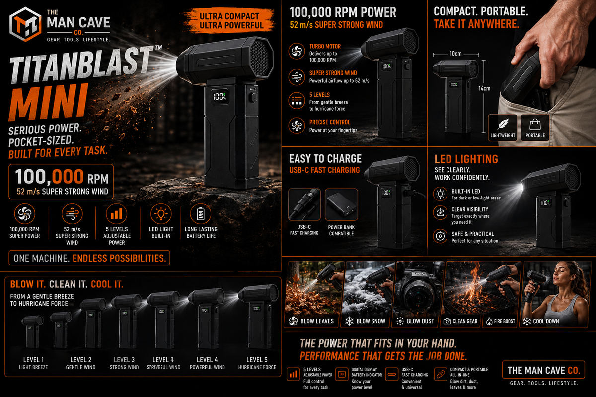 TitanBlast™ Mini – 100,000 RPM Pocket Power Air Blower